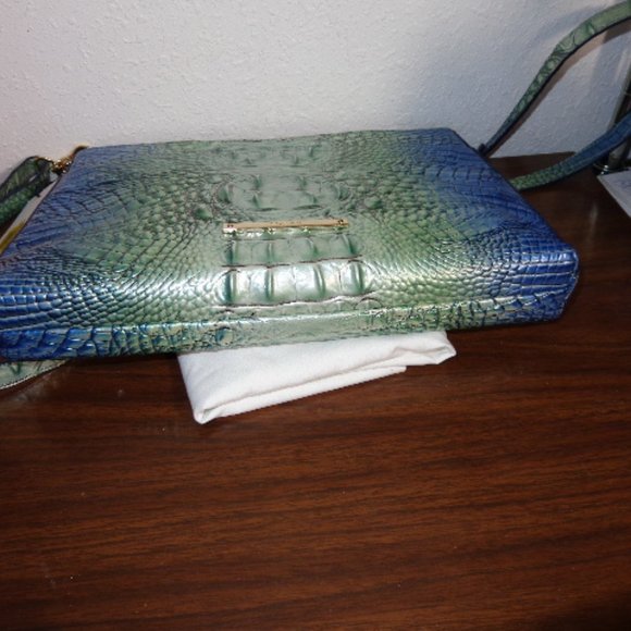 Brahmin Soldout Haven Ombre Green Blue Remy Crossbody Melbourne Leather … - Picture 2 of 15